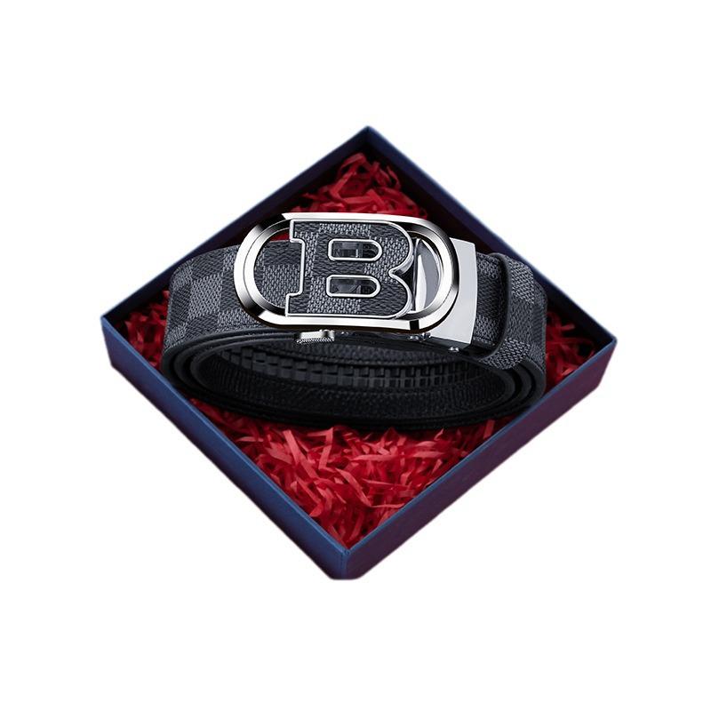 Мужской кожаный ремень Paul Counter с автоматической пряжкой - Универсальный модный стиль.