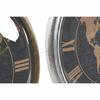Horloge murale - Mappemonde - Verre argenté - Noir - Doré - Marron - 46 cm