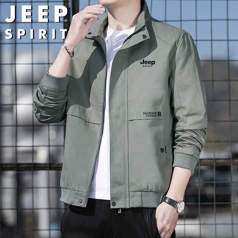 JEEP SPIRIT Men's Stand-Collar Casual Jacket