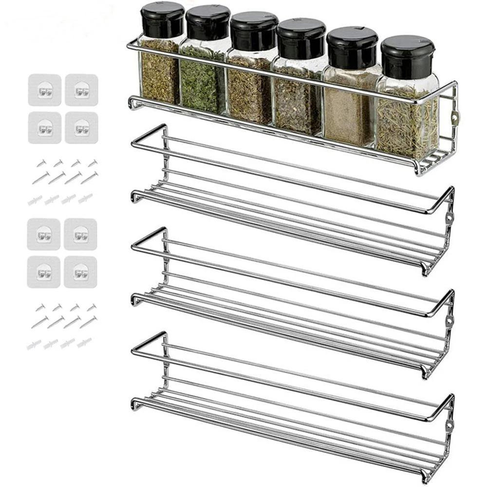 2/4PCS Hanging Kitchen Shelf Spice Shelf Wall-Mounted Kitchen Cupboard Doors