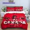 Canada Men's National Soccer Team Pattern Bedding,Quilt Set Quilt Cover Pillowcase Home Birthday Gift(1 * duvet cover + 2 * pillowcase, without core)