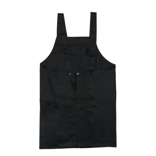 Edwin Apron, Black, Medium, with Adjustable Back Buttons, H-Shaped, and Side Pockets
