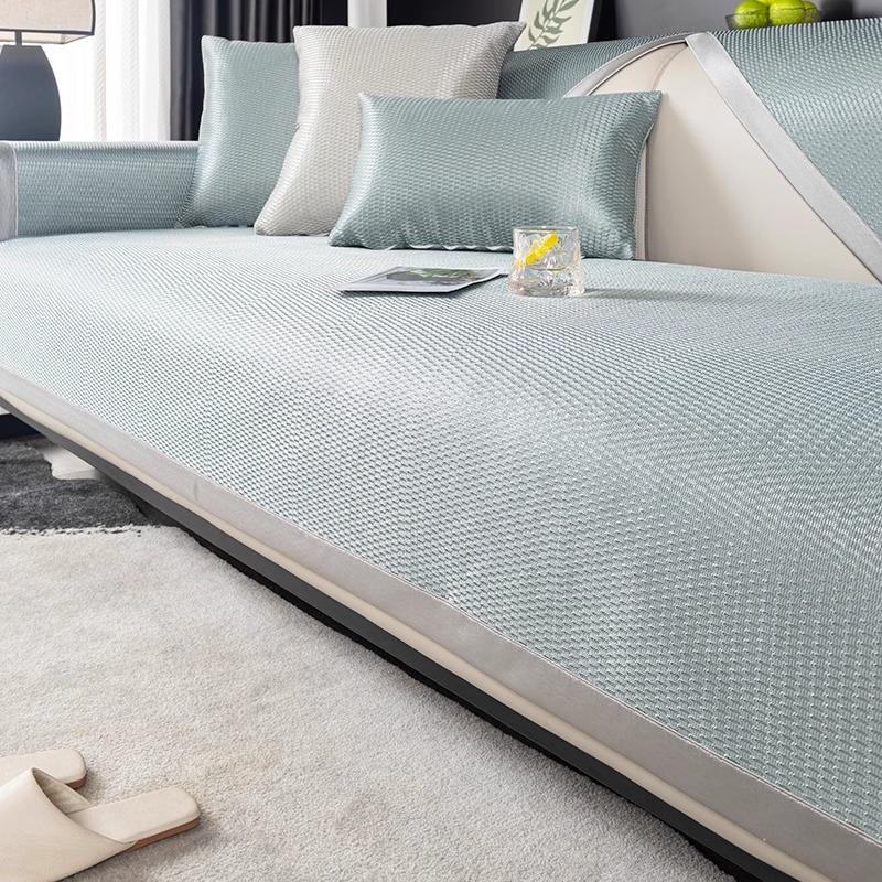 Ice Silk Sofa Cushion, Non-Slip, Advanced Sense, Summer Mat Cushion, Simple Summer Sofa Cover, Armrest Cover Cloth Towel