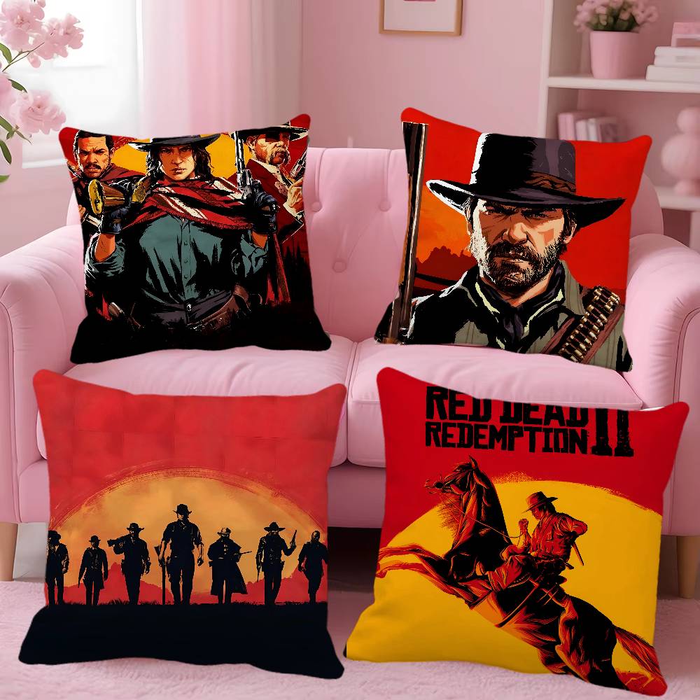 Игра R-Red Dead Redemption 2 RDR2 Наволочка Квадратная Подушка Спальня Диван Отдых Комфортная Подушка Домашний Декор