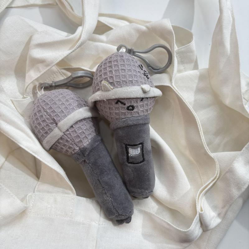 Мультяшный Милый Плюшевый Брелок Креативное Улыбающееся Выражение Кукла-Микрофон Подвеска Рюкзак Сумка Подвесной Шнурок Шарм Аксессуары