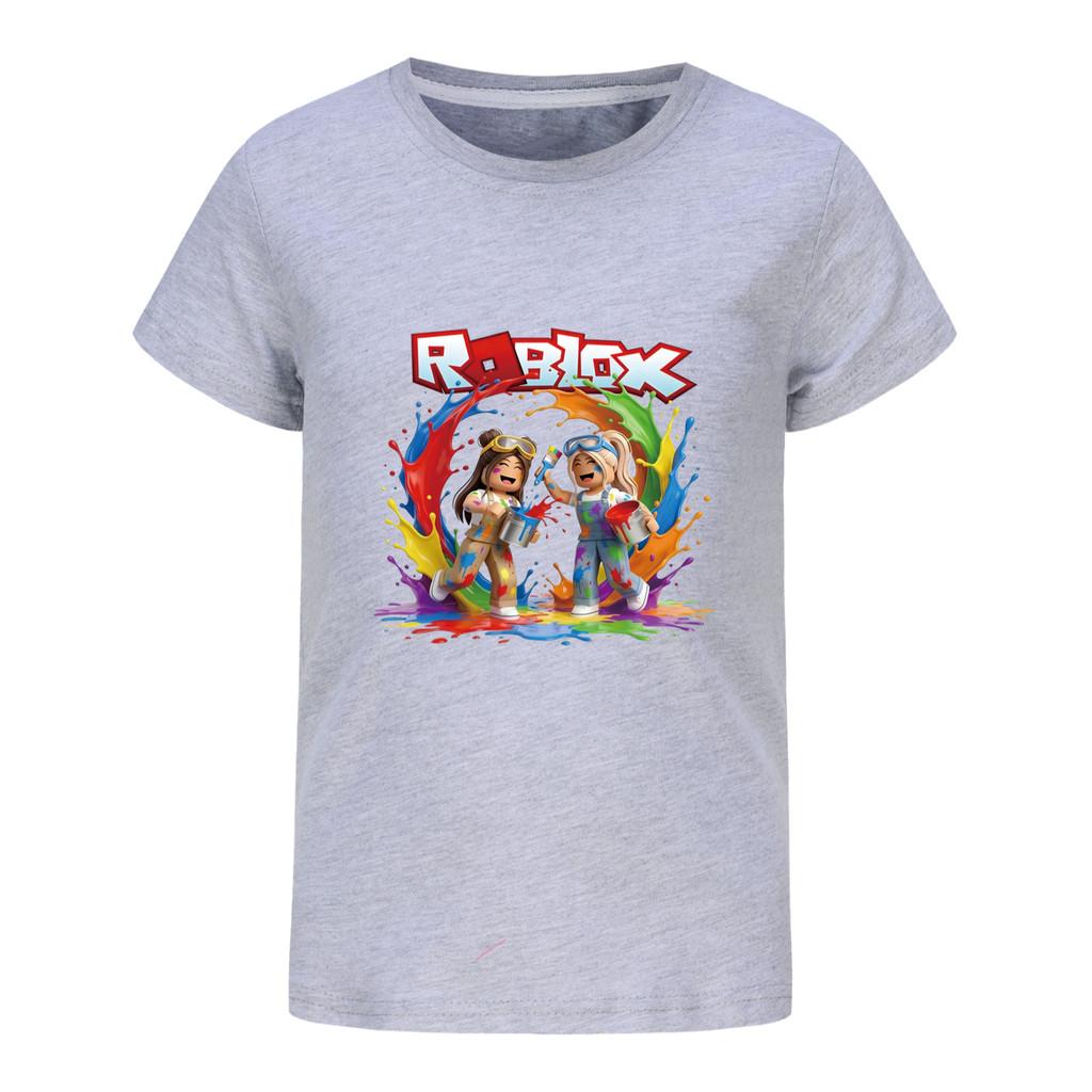5577 Детская повседневная футболка с принтом Roblox с короткими рукавами