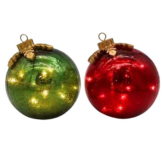 2 шт. Рождественский шар-украшение со светодиодной подсветкой, небьющийся, на батарейках, шар, настольное украшение, декор для рождественской вечеринки, каминной полки, стола, центральный элемент