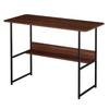Письменный стол для учебы, Маленький письменный стол для домашнего офиса, Студенческий стол для спальни, Стол для ПК в простом стиле, Черный металлический каркас, Коричневый