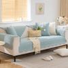 Europe Washed Cotton Sofa Cushion Four Seasons Universal Couch Cover Jacquard Non-slip Willow Leaf Pattern Sofa Towel Wave Edge
