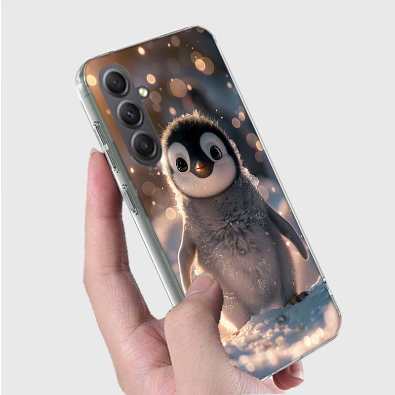 Cute Little Penguin Phone Case for Samsung A16 A26 A36 A56 A17 A37 A57 A07 A06 A02S A03 A04S A05S Galaxy Note 20 10 A50S A71 A51