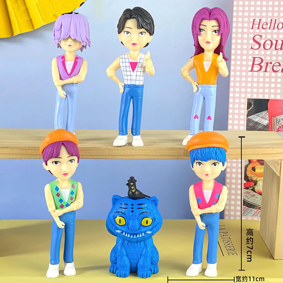 Аниме K-pop Охотники на демонов Ведьма Охотник Бойз-бэнд Высокая внешность Кукла Саджа Мальчики Декоративная ПВХ кукла Праздничные подарки В коробке