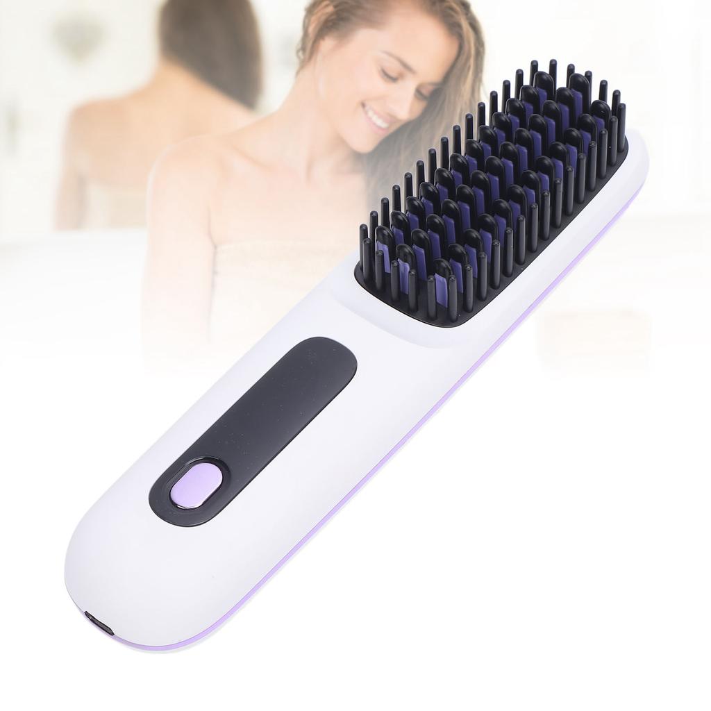 Беспроводной выпрямитель для волос, расческа с отрицательными ионами, щетка для выпрямления волос, 2000 мАч, быстрый нагрев, подогрев