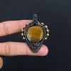 Tiger's Eye 999 Copper Wire Wrapped Pendant, Handmade Gemstone Pendant , Gift For Mom Antique Jewelry