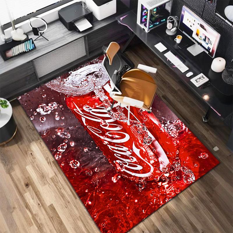 Christmas gift Halloween themed cola beverage Coca Cola carpet is suitable for living room and bedroom doormats office balcony decorative carpet V3