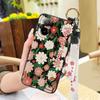 Fashion Design Ring Phone Case For Realme C67 4G Back Cover Kickstand Wrist Strap Anti-dust Anti-knock Soft Case Flower