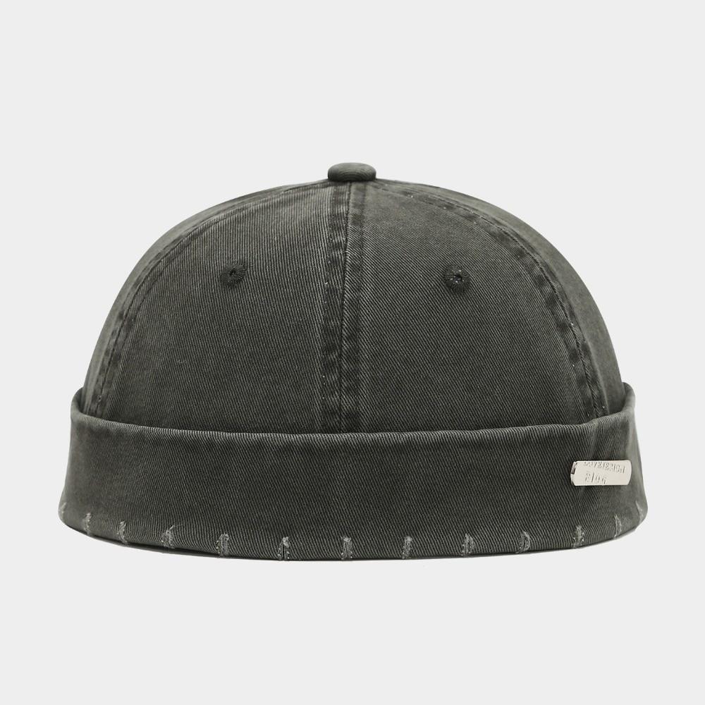 Винтажная стираная джинсовая без полей докерская кепка хлопковая однотонная винтажная купольная шляпа регулируемая без полей шляпа для мальчиков и девочек