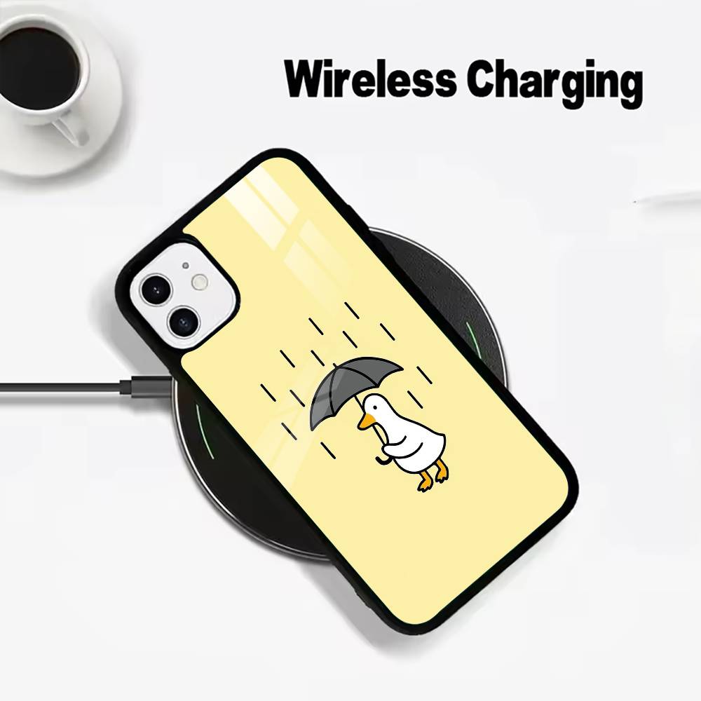 F-Funny Duck Wireless charging phone case compatible with iPhone 17/16/15/14/13/12/11
