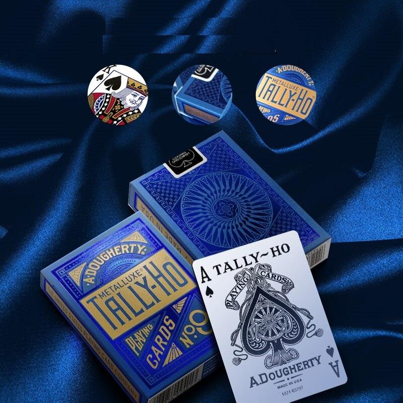 Игральные карты Tally-Ho Metalluxe USPCC Велосипедная колода Размер покера Карточные игры Волшебные трюки