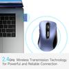 Memzuoix Wireless Optical Cordless with USB Portable for and MacBooks 2.4G Mouse, 1200DPI, Receiver, 5-Button Laptops, PCs, Desktops, (Navy Blue)