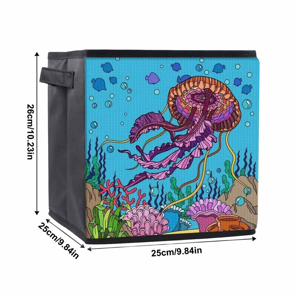 Beautiful Jellyfish 5D Diamond Painting Storage Basket Full Round Drill Mosaic Diamond Embroidery Cross Stitch Kits Home Decor Home Decor