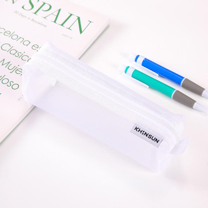 1 Pcs Simple Mesh Transparent Pencil Case Storage Pen Bag Zipper Pouch Portable Mini Cute Stationery Office School Supplies
