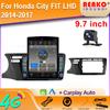 9,7-дюймовый вертикальный экран Tesla Android 12.0 автомобильное радио для Honda City FIT LHD 2014-2017 мультимедийный видеоплеер GPS-навигация