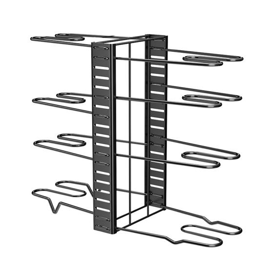 Многоярусный регулируемый органайзер для сковородок, стойка для хранения посуды, держатель для кастрюль и сковородок, подставка для сотейника для кухонной столешницы и шкафа