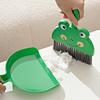 2Pcs/Set Small Broom Dustpan Set Cartoon Rabbit Bear Frog Pattern Keyboards Cleaning Mini Broom Dustpan Set