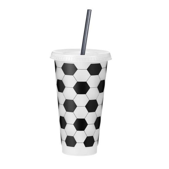 1/6/12Pcs 710ML Reusable Football Cup 24oz Plastic Drinking Bottle Football Themed Tumbler Game Day Sports Football Party Supplies Party Favors