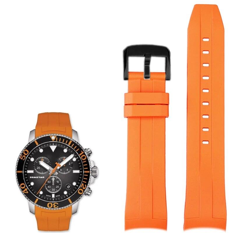 Резиновый ремешок для часов Tissot 1853 Starfish Diving T120, 22 мм, силиконовый ремешок с изогнутым концом, серия T120417A, мужской браслет на запястье