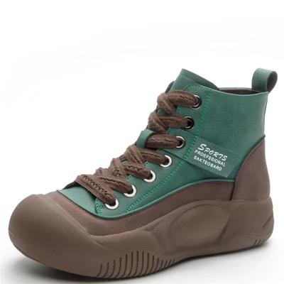 Женские ботильоны, зимние, новые, на шнуровке, из натуральной кожи, с круглым носком, повседневные, на толстой подошве, нескользящие, женские, плюшевые, обувь De Mujer