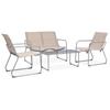 Day and Night - Day and Night Garden Furniture Set 4 Pieces Fabric and Steel Cream