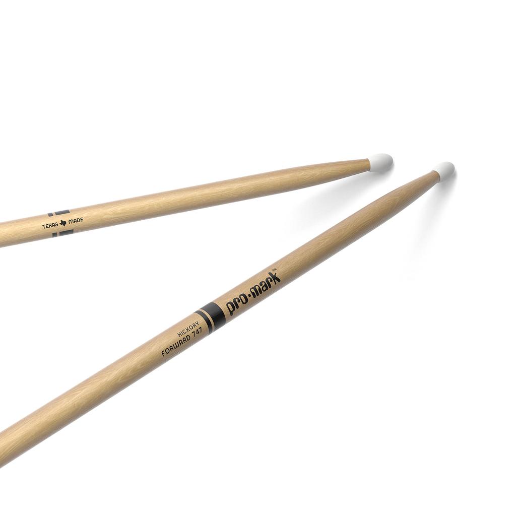 PROMARK Hickory Drumsticks with Nylon Tip 747 TX747N (412 X 14mm) [Official Japanese Product]