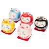 NUOLUX Daruma Lucky Cat Статуэтка Дарума Керамическое украшение 5 штук 5 цветов Талисман на удачу Мини Дарума Японский стиль Интерьер Стильный милый автомобильный орнамент