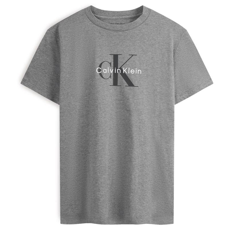 Calvin Klein Jeans Women's CK Logo Print Cotton Knit Round Neck Short Sleeve T-shirt