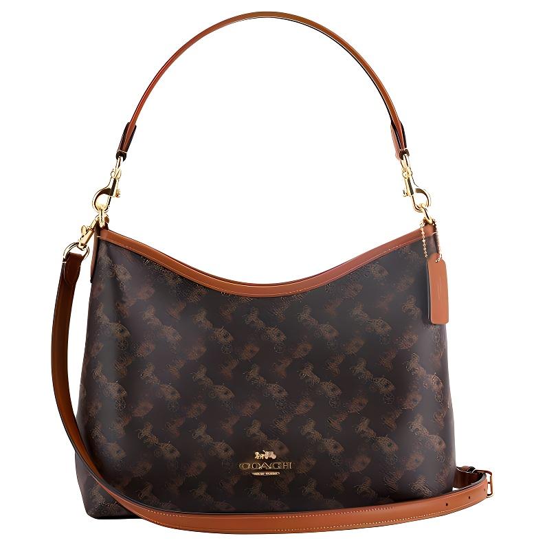 Coach Laurel 31 Classic Monogram Embossed Canvas Shoulder Bag Large Women shoulder bag Brown CBL85-IMS2K