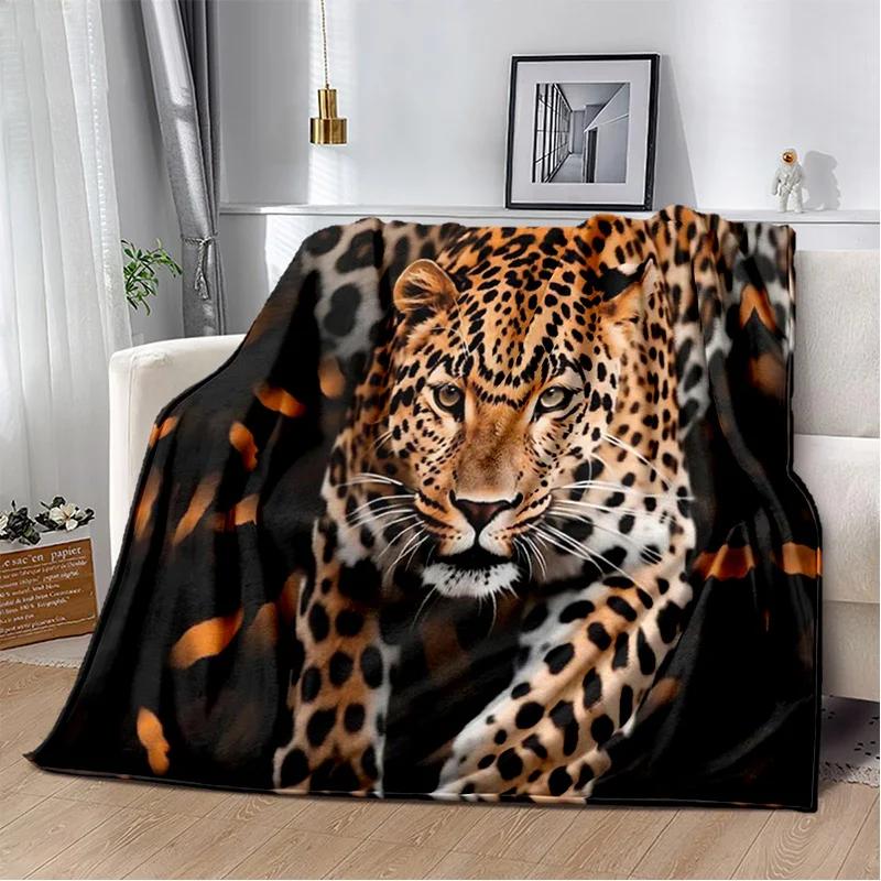 Plush Fleece Beast Animal Roses and Leopard Cheetah Throw Blanket Home Bedroom Bed Sofa Picnic Travel Cover Kid Soft Blanket