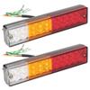 Pair 12V 20LEDs Rectangular Trailer Tail Lamp Waterproof Rear Side Marker Light for RV Truck Camper