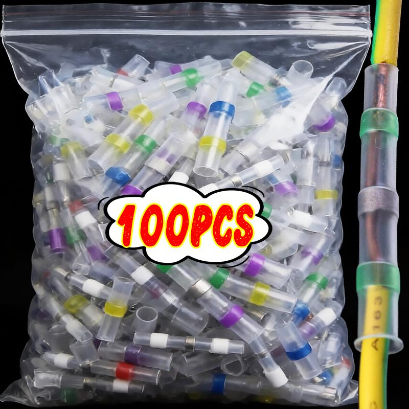 Heat-Shrink Wire Terminals Waterproof Solder Seal Butt Connector Kit with Heat Shrink Tube Electrical Wiring Cable Connectiors