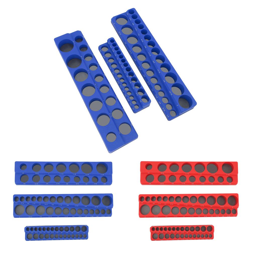 3PCS Magnetic Socket Organizer Set 1/4in 3/8in 1/2in Drive Sockets Storage Tray Powerful Portable So