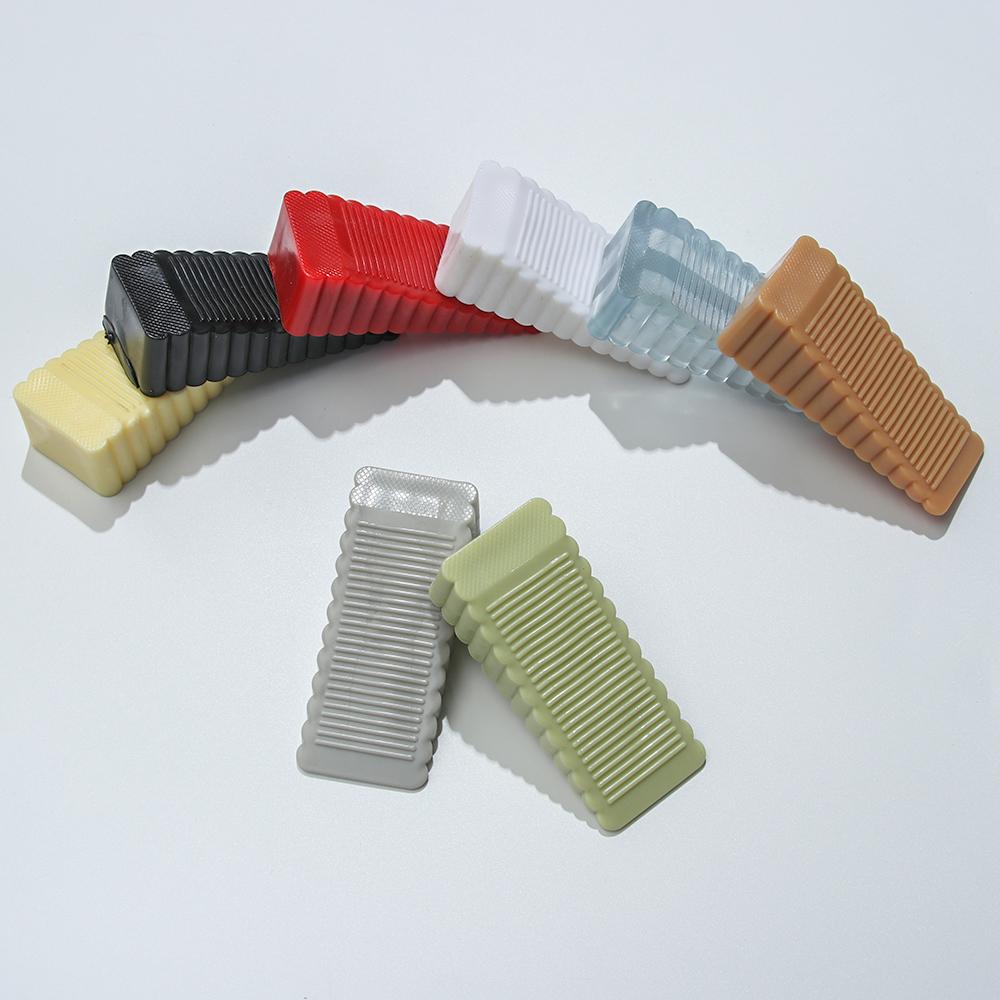 ABS Silicone Non Punching Self Adhesive Door Wedge Wall Protector Door Stopper Floor Block