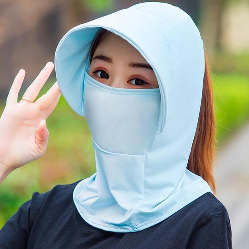 Летние шляпы из ледяного шелка для женщин, шляпа от солнца с дышащим солнцезащитным кремом, уличная пляжная кепка для езды на велосипеде, козырек с широкими полями, защита от ультрафиолета, шляпа от солнца