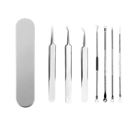 Набор пинцетов для удаления черных точек Yousheng из нержавеющей стали, набор инструментов для удаления акне с нескользящей ручкой, инструмент для удаления прыщей, легко носить с собой, экстрактор черных точек, кожа