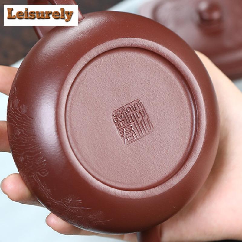 260 мл Винтажный чайник из фиолетовой глины Исин, ручной работы, горшок из соснового дерева, чайник из необработанной руды, фиолетовый глиняный чайник, китайский чайный сервиз «Цзыша», столовые приборы