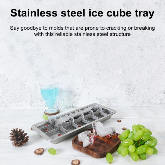 Форма для льда с рычажной ручкой, 18-рамочная, из нержавеющей стали 304, легко моется, многоразовый генератор льда