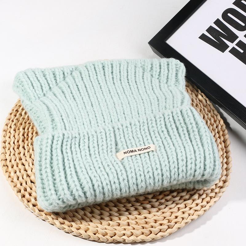 Japanese Cat Ear Wool Hat for Women In Autumn and Winter Warm Cute Knitted Hat Korean Version Versatile Cold Pullover Cold Hat