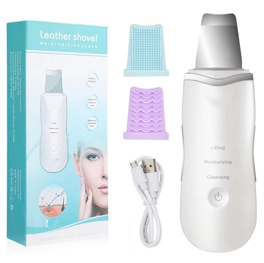 Скраббер для кожи, глубокий вибрационный очиститель для лица, лопатка-лопатка, не ультразвуковой скраббер для лица, очиститель пор, массажер для лица-лопатка