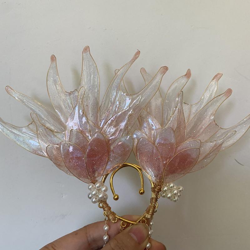 Elegant Pearl Tassel Elf Earrings - Niche Design with Sweet, Fairy-Inspired Charm