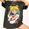 Sailor Moon Ретро 90-х Аниме Графическая Футболка Летняя Хлопок Унисекс Женская Футболка Уличная Одежда Повседневный Тренд Пара Хип-Хоп Топ 2026 Новый