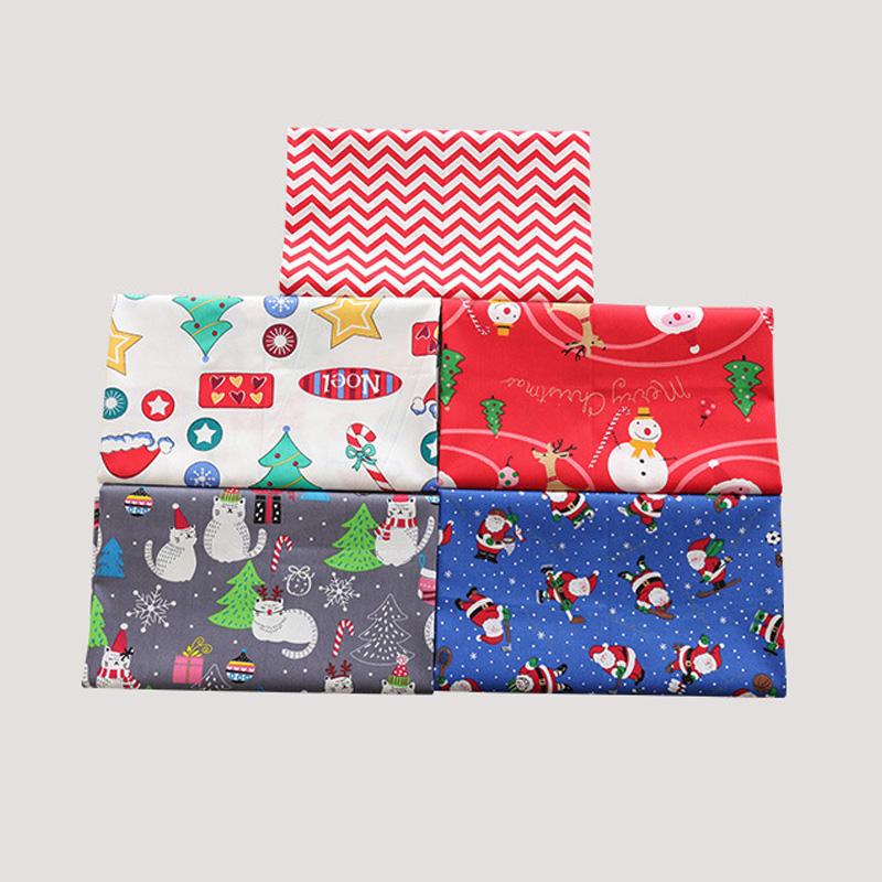 5pcs/Lot Sewing Quilting Fabrics Handmade Material Printed Cloth 25x25cm Patchwork DIY Christmas Series Cotton Fabric
